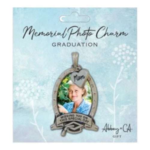 Mom Memorial Photo Charm for Graduation Day, Missing You Charm, Memorial Jewelry