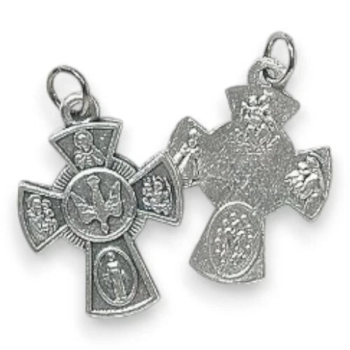 Four-Way Cross Pendant (Chain Not included) Religious Charm, Catholic Jewelry
