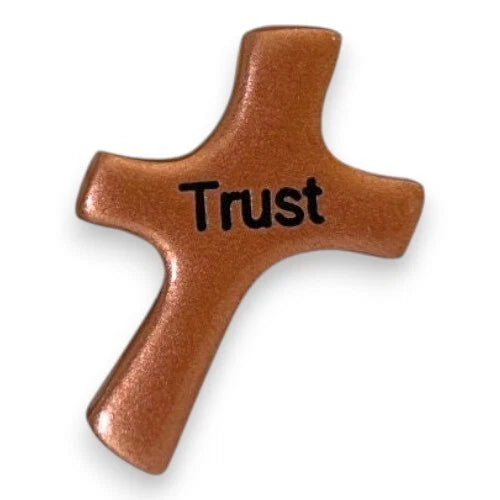 Trust Christian Cross Prayer Token, Inspirational Pocket Coin, Good Luck Charm