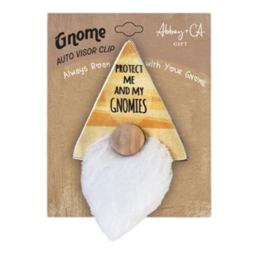 Yellow Gnome Visor Clip, Cute Car Accessory for Protection, Gift for Drivers