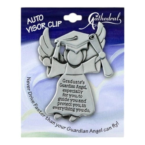 Graduate's Guardian Angel Visor Clip Inspirational Gift for New Graduates