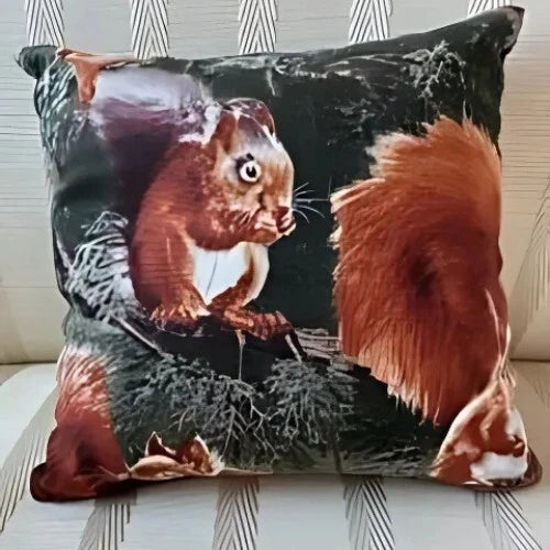 Balsam Fir Filled Scented Squirrels Pillow 5″ X 5″ Maine Made
