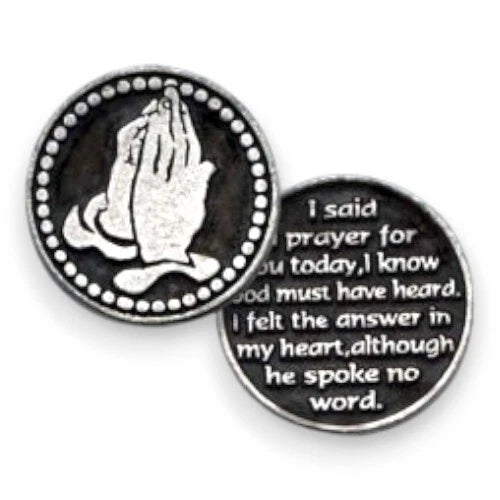 Serenity Prayer Pocket Token, Catholic Medals, Good Luck Charm, Religious Coins