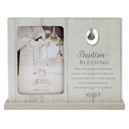 Baptism Blessing Standing Photo Frame, Religious Keepsake Gift for Christenings