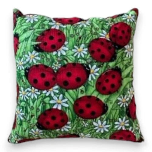 Ladybugs Balsam Fir Filled Scented Mini Pillow 5″x5″ Maine Made