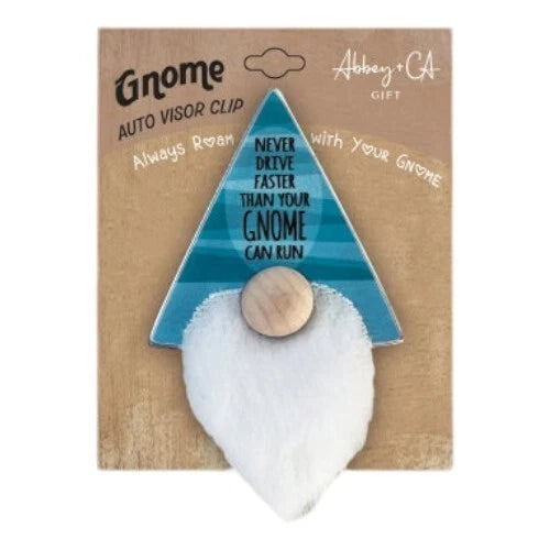 Blue Gnome Visor Clip, Cute Car Accessory for Protection, Gift for Drivers