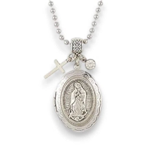 Our Lady of Guadalupe Devotional Locket Pendant Necklace Catholic Jewelry